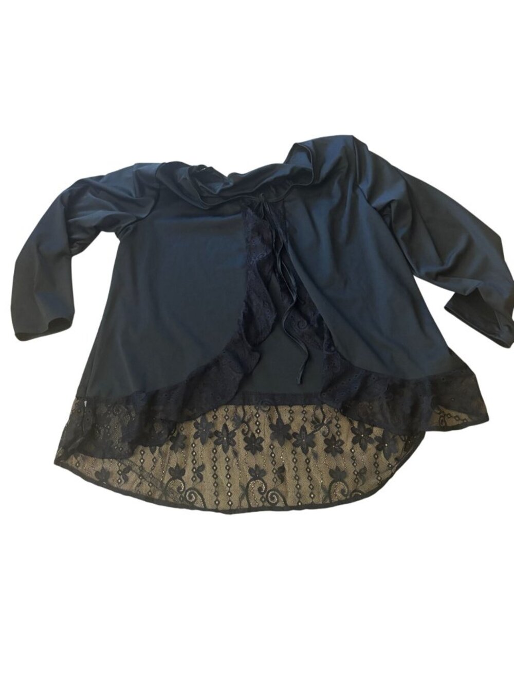 Womens 4x Black Cardigan Jacket Topper Lace Long Sleeve Dressy Long Sleeve